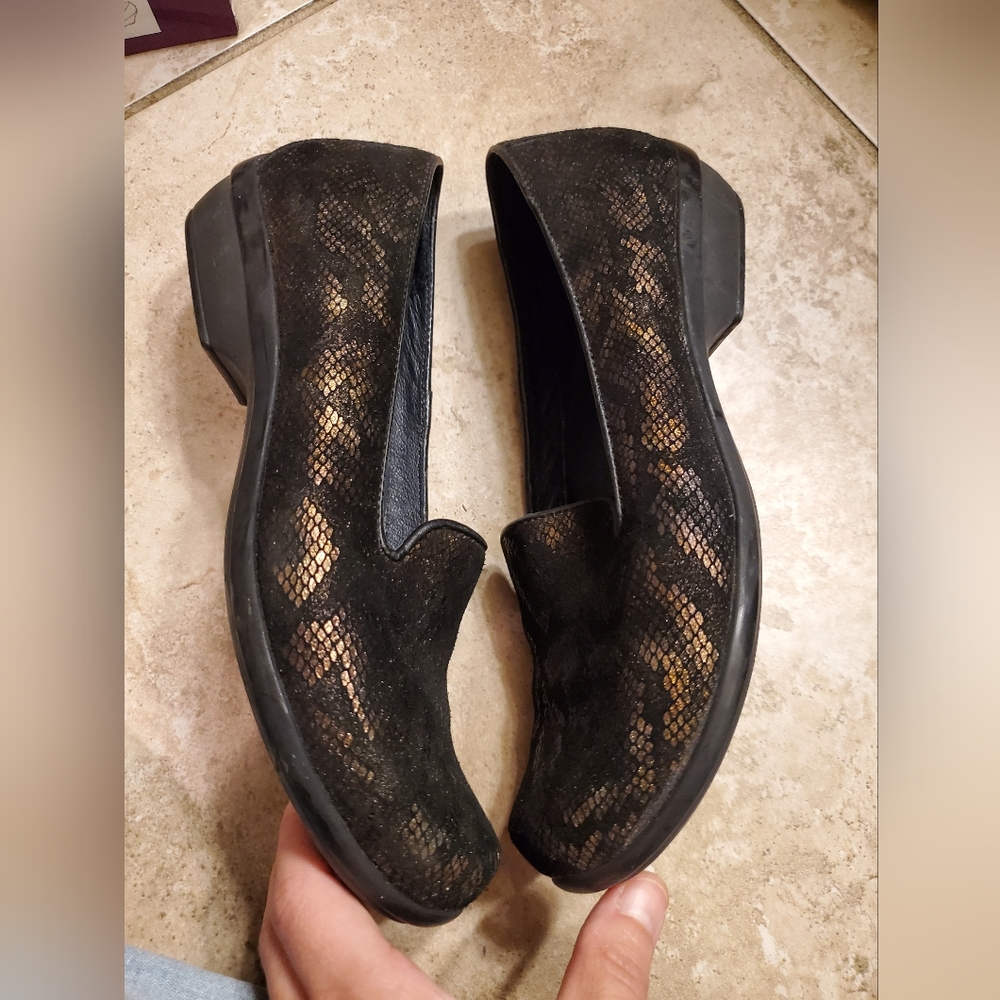 Dansko snakeskin low clogs